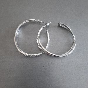 Silver diamond fashion hoops casual fun